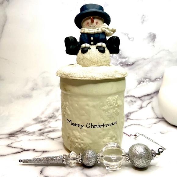 Crazy Mountain Other - ❌❌SOLD❌❌Snowman Candle With Lid Christmas Holiday